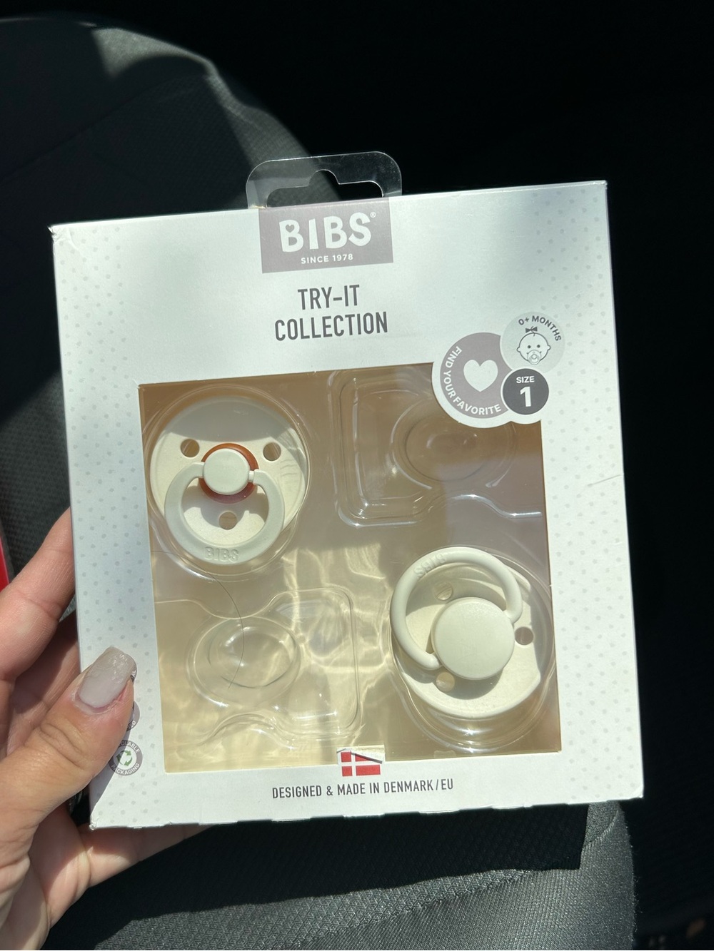 BIBS 2-Pack Pacifiers, Try it Collection, Ivory, Size 1 (0+ months)